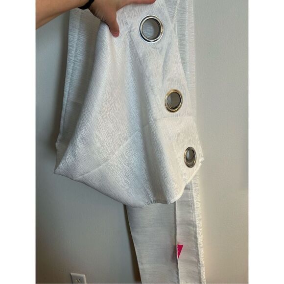 Juicy Couture 84 inch sparkle white grommet curtains - Picture 1 of 4